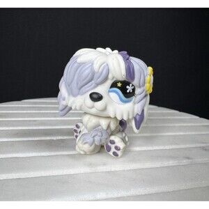 Littlest Pet Shop LPS Authentic Hasbro #466 Sheepdog One Eye Covered